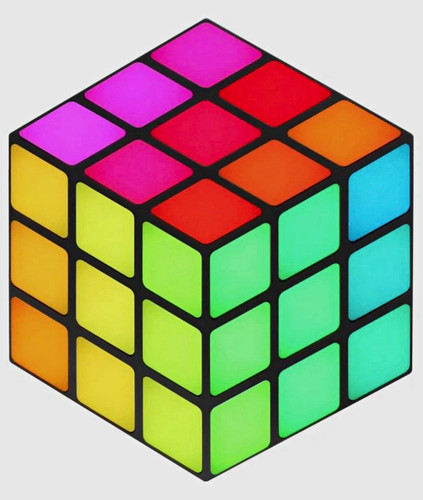 Pair led rubix cub 3x3x3 - led,
